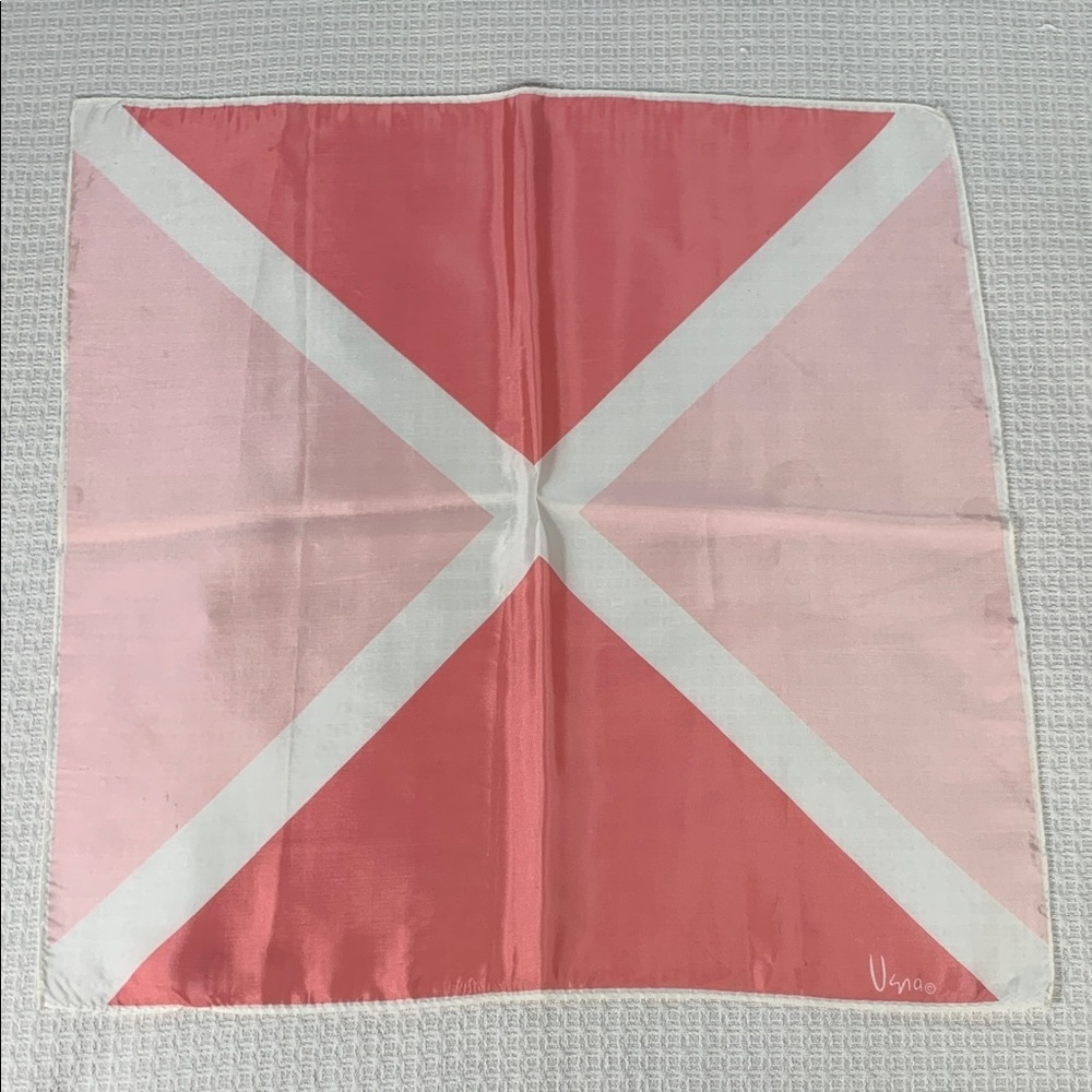 Vintage Vera pink and white square scarf